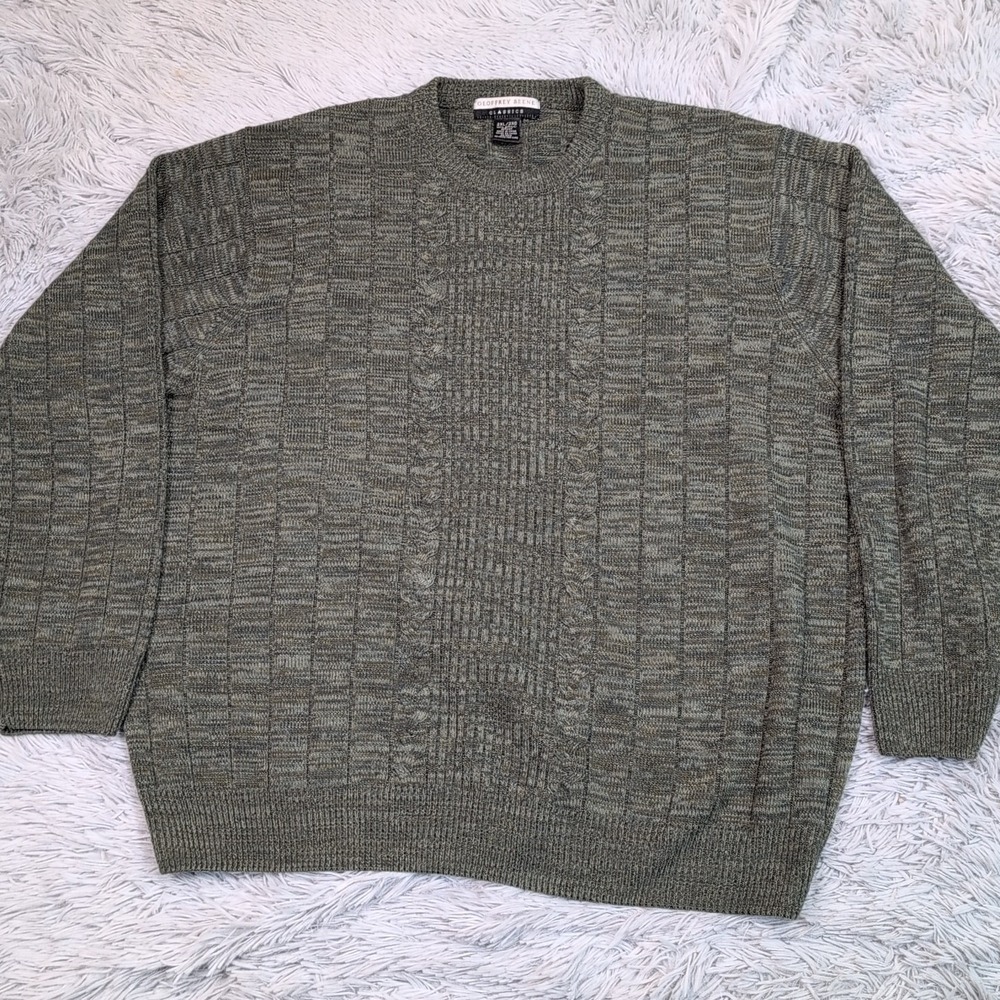 Geoffrey Beene Sweater Mens 2XL Green Preppy Comfort Casual